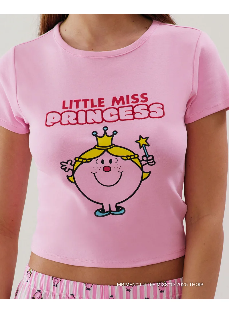 UNDIZ Little miss princess jersey crop top - pink