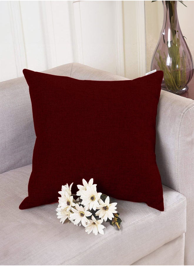 Square Linen Decorative Cushion with Solid Design and Elegant Colors 