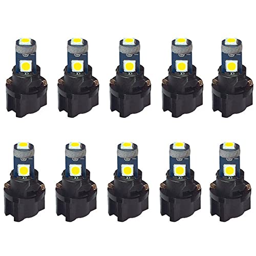 BlyilyB 10-Pack T5 37 74 LED Bulb With Twist Lock Socket PC74 PC37 Dashboard Instrument Panel Gauge Cluster Light - Image 1