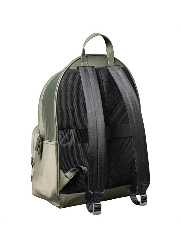 Calvin Klein Deep Lichen Green Sleek Nylon Dome Backpack with Laptop Sleeve for Men | Best Price UAE