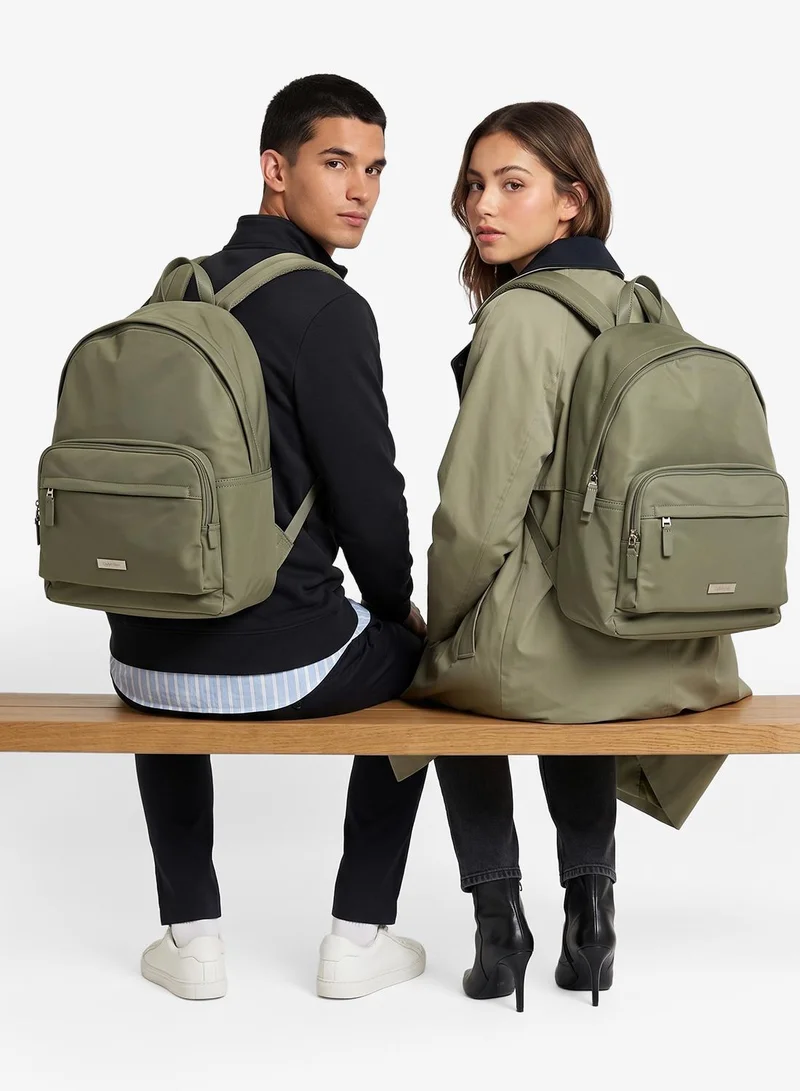 Calvin Klein Sleek Nylon Dome Backpack with Laptop Sleeve