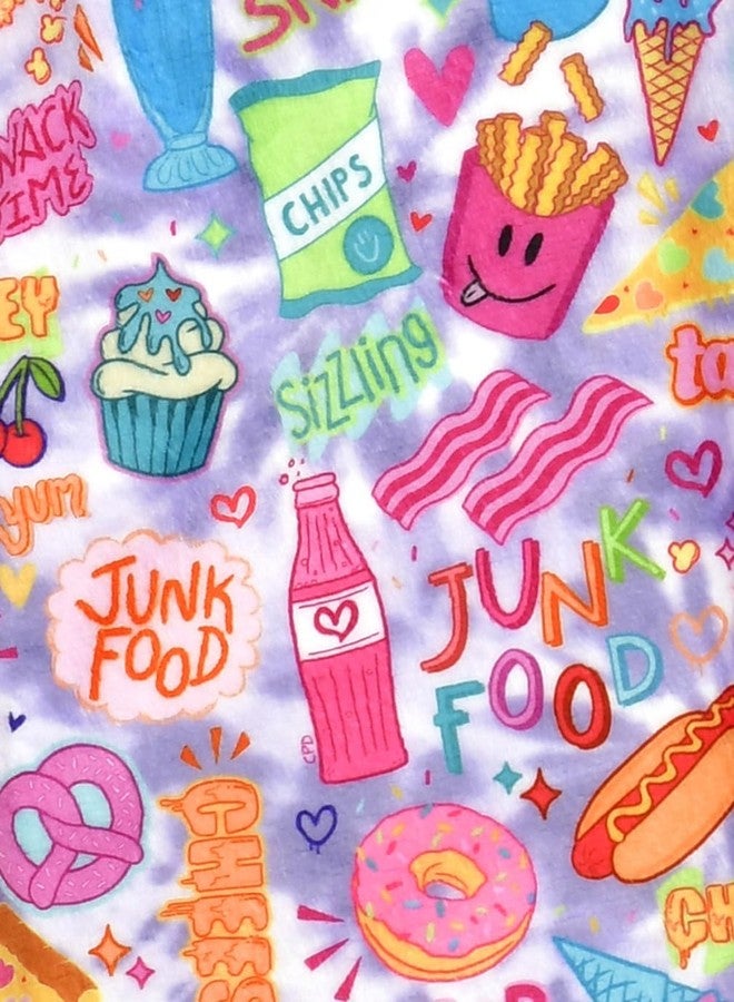 iscream + Corey Paige Designs Big Girls Bright Print Silky Soft Plush Pants - Junk Food, X-Small (4/6) - Image 2