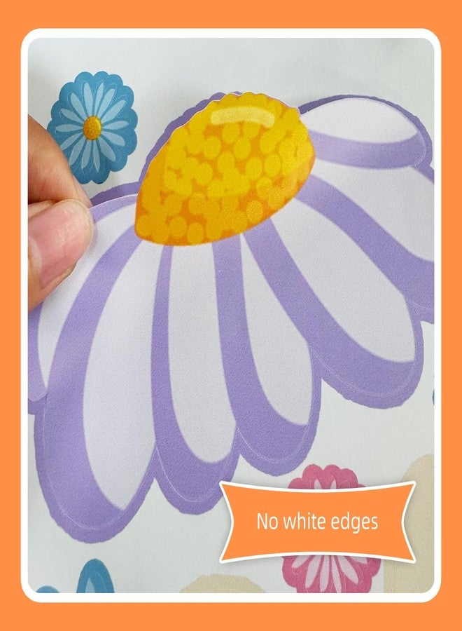 iMagitek 6 Sheet Colorful Daisy Wall Decals Boho Flower Wall Stickers Vinyl Peel and Stick Daisy Floral Flower Wall Decals for Nursery Playroom Kids' Bedroom - Image 4