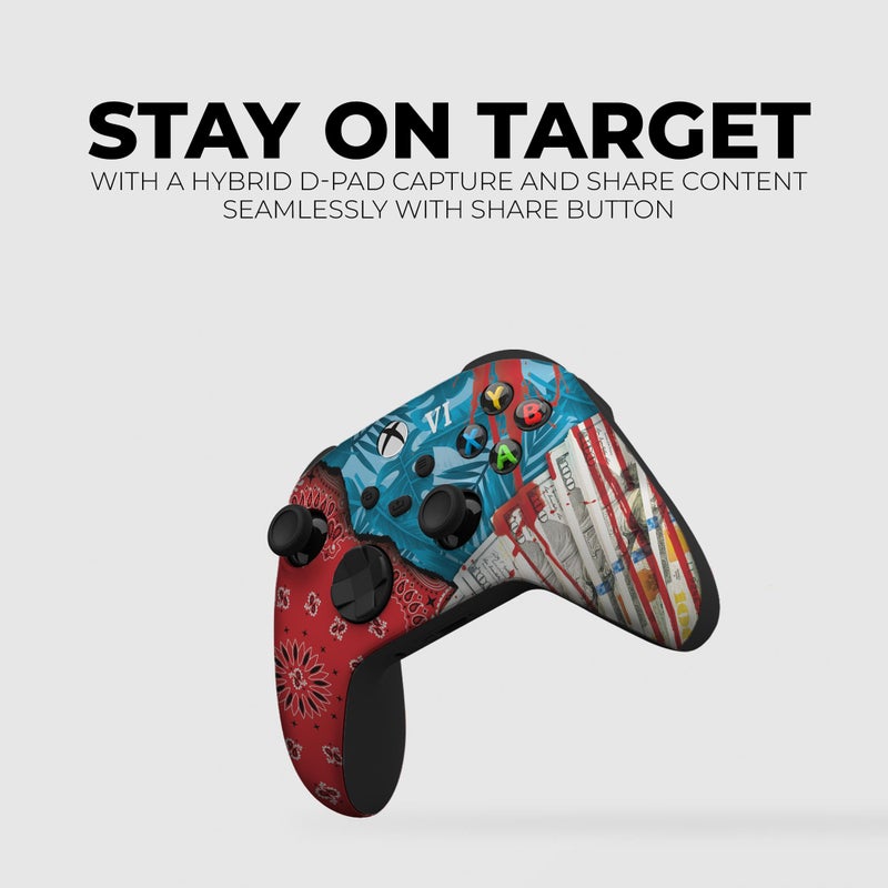 DreamController G. T. A. 6 Custom X-box Controller Wireless compatible with X-box One/Series X/S Customized in USA with Permanent HYDRO-DIP Printing (NOT JUST A SKIN) - Image 5