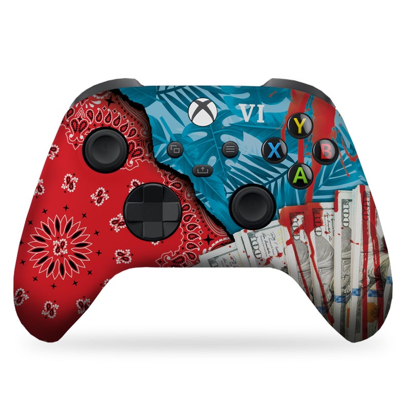 DreamController G. T. A. 6 Custom X-box Controller Wireless compatible with X-box One/Series X/S Customized in USA with Permanent HYDRO-DIP Printing (NOT JUST A SKIN) - Image 1