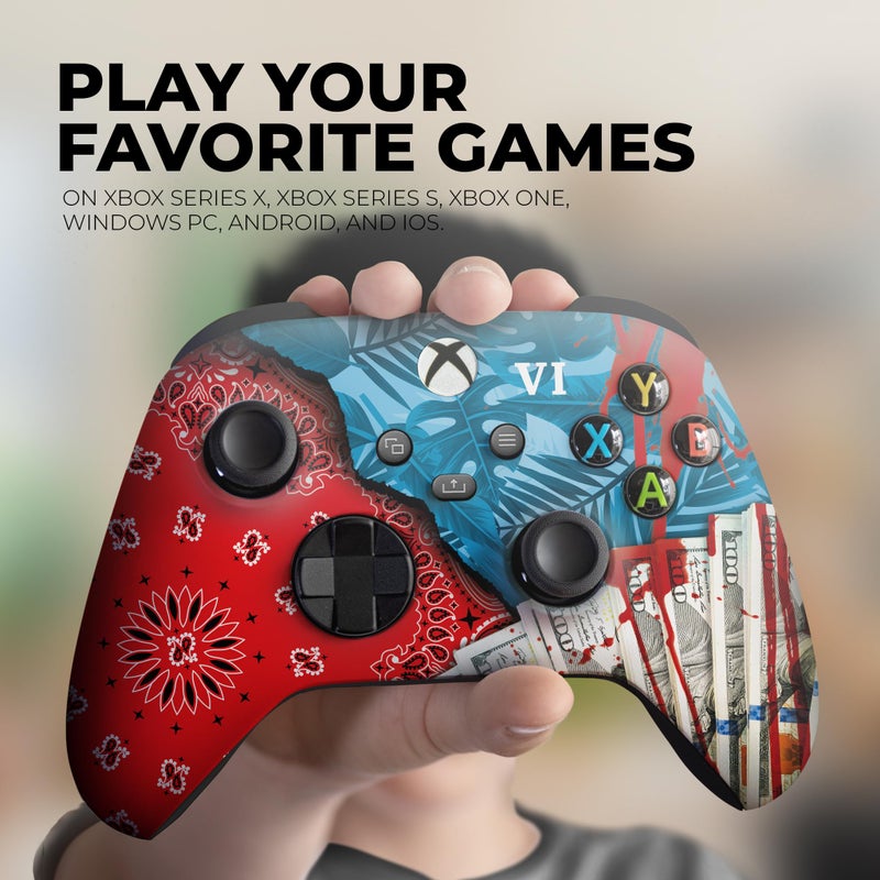 DreamController G. T. A. 6 Custom X-box Controller Wireless compatible with X-box One/Series X/S Customized in USA with Permanent HYDRO-DIP Printing (NOT JUST A SKIN) - Image 4