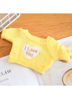 Generic Cyber Celebrant Hyaluronic Acid Duck Clothes Accessories Plush Toy Lamb Bear Suit Accessories Doll Sweater Skirt Bag-Color:I Love Your Yellow Sweater-Height:Suitable For 30cm Hyaluronic Acid Duck  - Image 1