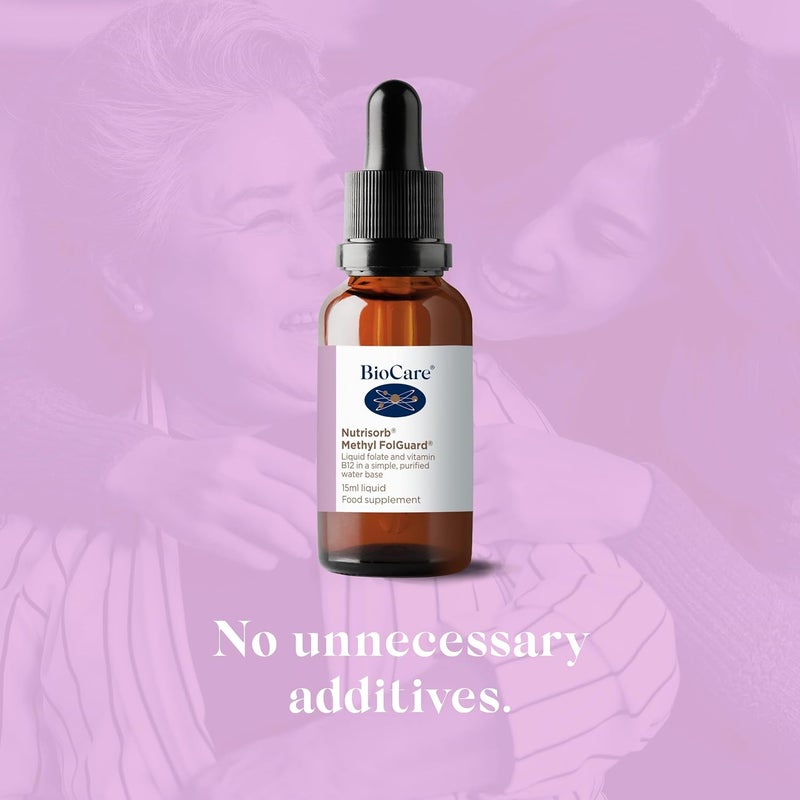 BioCare Nutrisorb Methyl FolGuard Liquid Folate Vitamin B12 Energy Mental Health Wellbeing Immunity Methylation Support 15ml - Image 3
