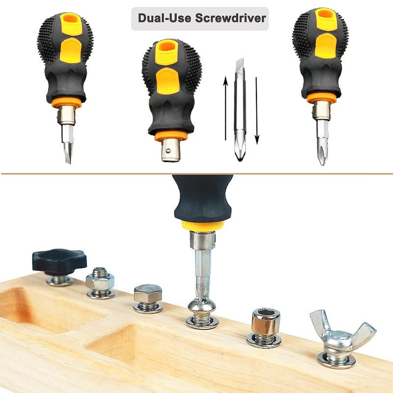 Yowlieu 14 Pcs Kids Montessori Screwdriver Board Set, Wooden Screw Driver Activities Tools Montessori Toys for 3 4 5 Year Old, Basic Skills Educational Sensory Learning Toy for Kids Toddlers Preschool - Image 3