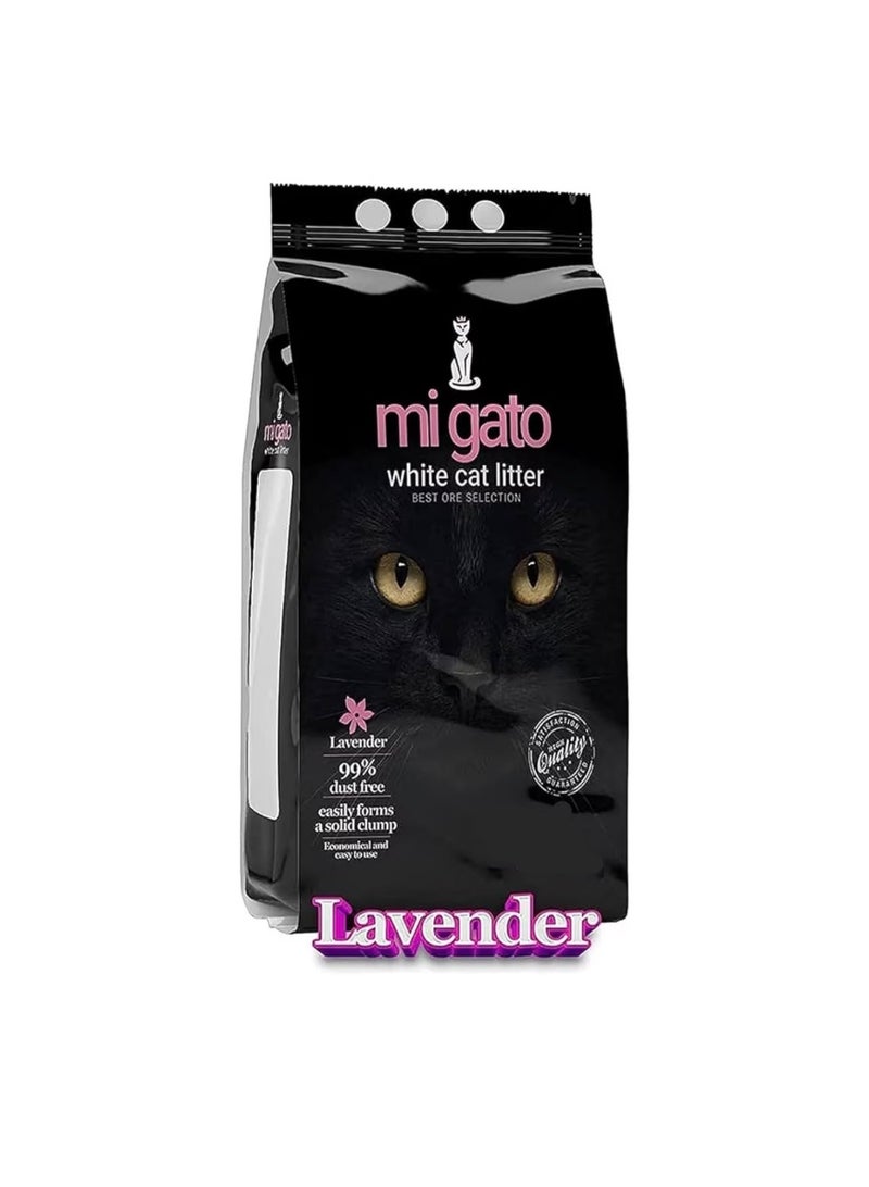 Mi Gato White Cat Litter, Lavender Scent, 10 L