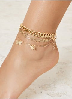Set of 4 - Butterfly Chain Anklet