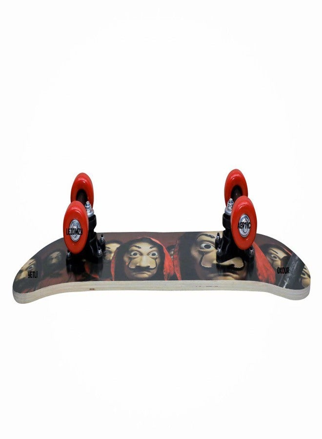 Sell pluse® Standard Skateboard for Kids Teens Adults Beginners 24"x 6" Double Kick Deck Concave Longboards Skate Board for Christmas Gift for Kids Boys Girls (Money Heist) - Image 3