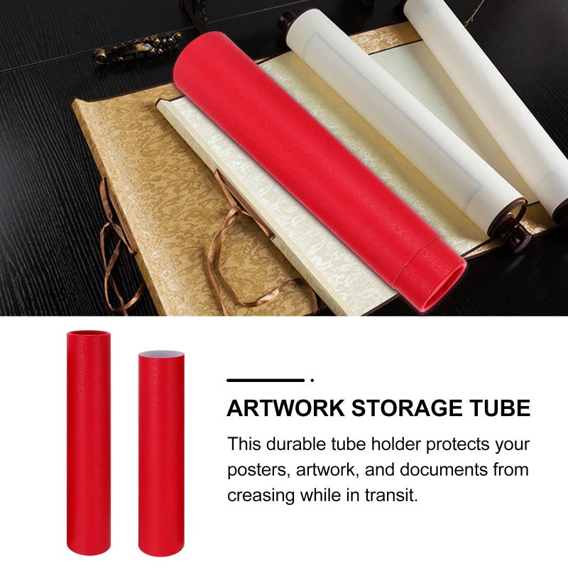Extendable Red Artist Drawing Tube 35 62cm Telescopic Artwork Storage For Documents Posters - Image 4