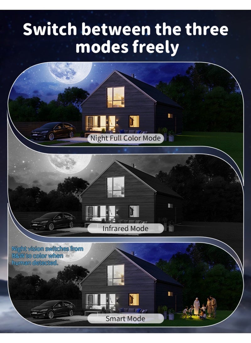 AOC 360° WiFi Security Camera, AI-Enhanced 1080P to 2K-Like Clarity, Indoor & Outdoor Surveillance, AI Human Detection, Color Night Vision, Two-Way Audio, 3 Image Modes, Remote App Control, Supports Up to 128GB TF Card & Cloud Storage, 2.4GHz WiFi Only. - Image 4