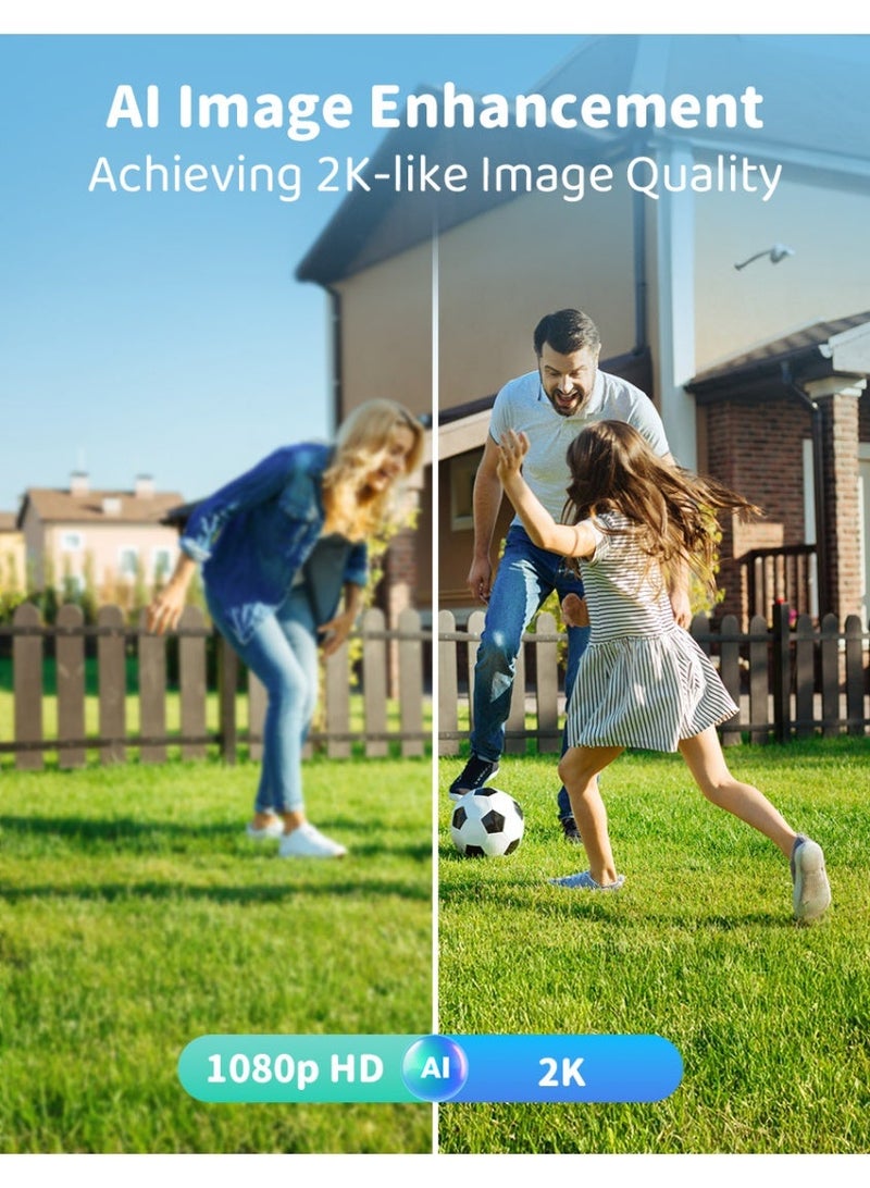 AOC 360° WiFi Security Camera, AI-Enhanced 1080P to 2K-Like Clarity, Indoor & Outdoor Surveillance, AI Human Detection, Color Night Vision, Two-Way Audio, 3 Image Modes, Remote App Control, Supports Up to 128GB TF Card & Cloud Storage, 2.4GHz WiFi Only. - Image 3