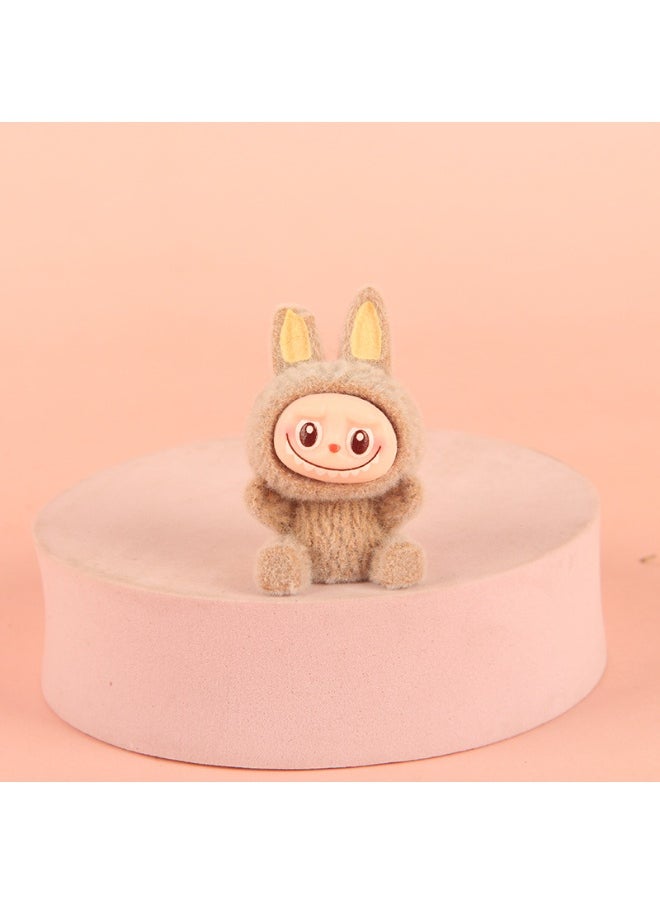 NIBEMINENT Creative Flocking LABUBU Keychain Pendants, Cute Resin Accessory Figurines And Gifts 