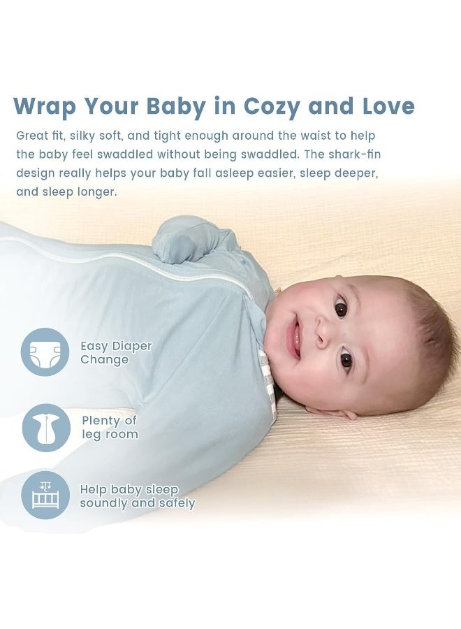 ZIGJOY Shark-Fin Transition Swaddle - 0.5 Tog Rayon Made from Bamboo Sleep Sack - Image 5