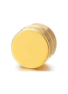 Bluelans 2pcs Magnetic glod Circle Stud Earrings for Men Women, Non-Piercing Clip On Cheater Fake Ear Gauges  - Image 3