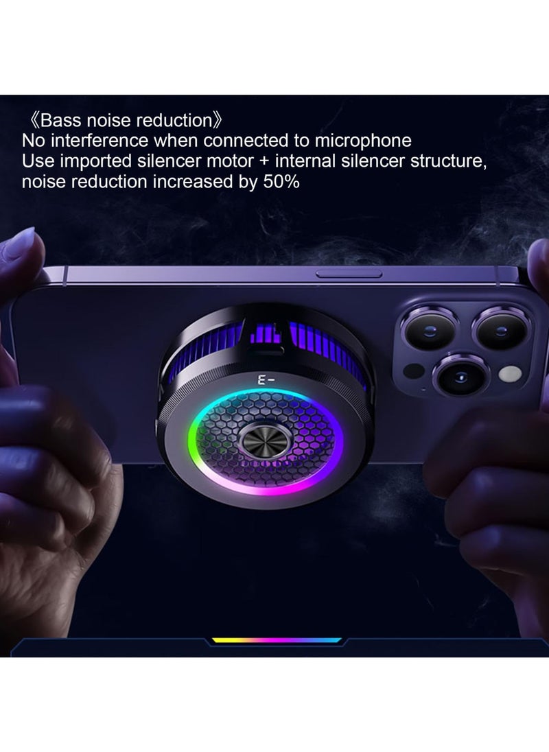 SYOSI Phone Cooling Fan, Magnetic Mobile Phone Radiator, RGB Mobile Phone Cooling Fan, RGB Mobile Phone Cooling Fan, Phone Radiator with Semi-Conductor Cooling Chip, RGB Cell Phone Cooler for Games  - Image 2