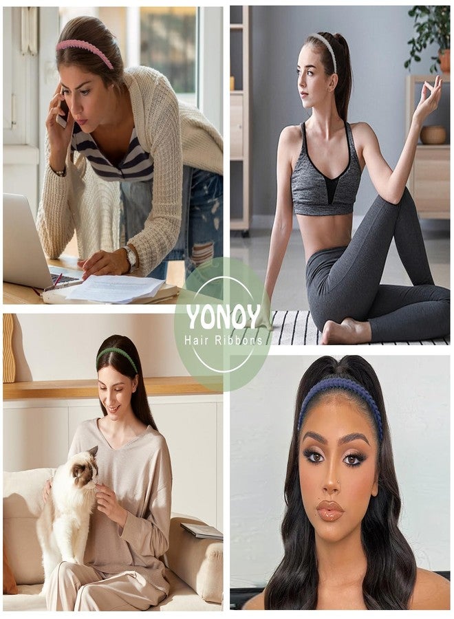 YONOY 7mm Thin Headbands For Women,10 PCS Colorful Fashion Effortless Plastic Headbands with Teeth No Slip Comb for Women Men Teen Girls - Image 3