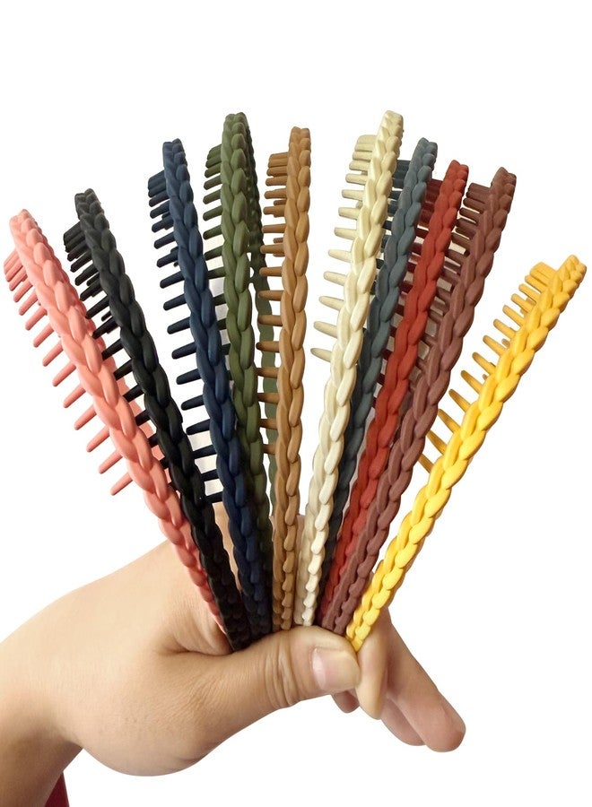 YONOY 7mm Thin Headbands For Women,10 PCS Colorful Fashion Effortless Plastic Headbands with Teeth No Slip Comb for Women Men Teen Girls - Image 1