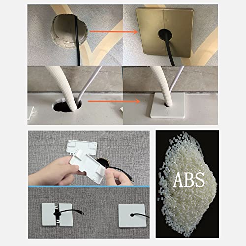 Tsnamay تصميم 4 قطع من فلانج الجدار المنفصل، لوحة إسكتشون ذاتية اللصق دائرية من ABS لقطر 1"/26 مم، فضي - Image 4