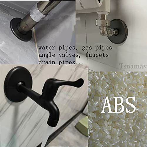 Tsnamay تصميم 4 قطع من فلانج الجدار المنفصل، لوحة إسكتشون ذاتية اللصق دائرية من ABS لقطر 1"/26 مم، فضي - Image 5