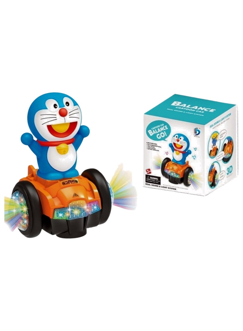 Doraemon Rotate Doll With Wheels And Lighting For Kids