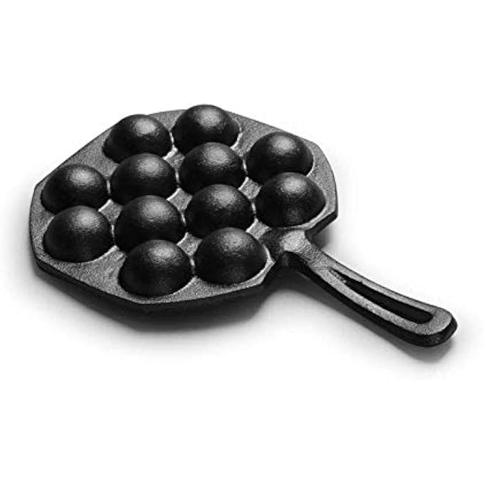 Unity Cast Iron Danish Aebleskiver Pan 12Cup Stuffed Pancake Puffs Cookware Black - Image 3