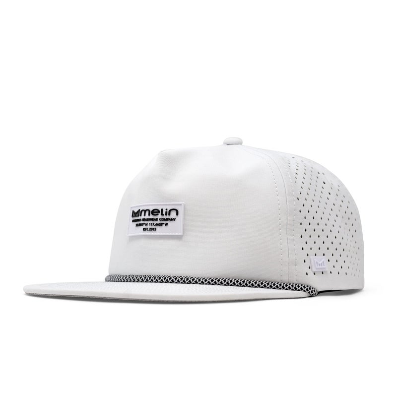 melin Coronado Brick Hydro, White, Men's Rope Hat, Water-Resistant Fitted Baseball Caps for Men & Women, Golf, Running, or Workout Hat, Medium-Large - Image 1
