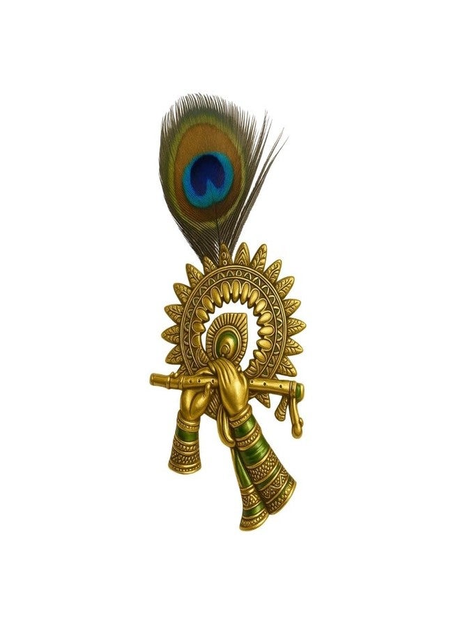 Fiable Collection Beautiful Krishna Brooch with Peacock Feather and Golden Flute - Spiritual Ornament for Devotees, Weddings, Dance Performances & Janmashtami Celebrations, Pack of 6 - Image 4