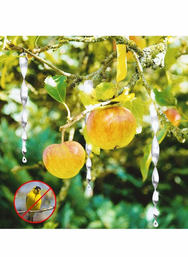 Excefore جهاز طرد الطيور قضبان عاكسة 12 حزمة ، طارد الطيور ، لولب فضي عاكس للحفاظ على الطيور بعيدة عن نافذة منزلك وحديقتك - Image 5
