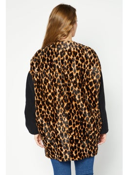 Longchamp Women Animal Print Jacket Shirt, Brown Combo  - Image 4