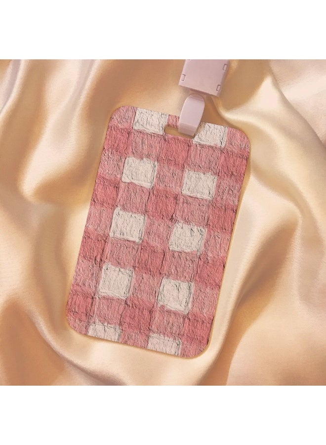 NIBEMINENT 1 - Piece Plaid Pattern Kpop Photo Card Holder Pendant Key Chain ID Badge Holder ID Card Holder Photo Card Protector for School ID Office ID Access Card for Women Girls - Image 1