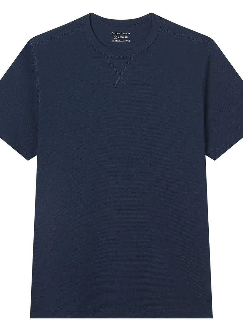 GIORDANO  Men’s Regular Fit Stretch Waffle Tee for Men | Best Price UAE