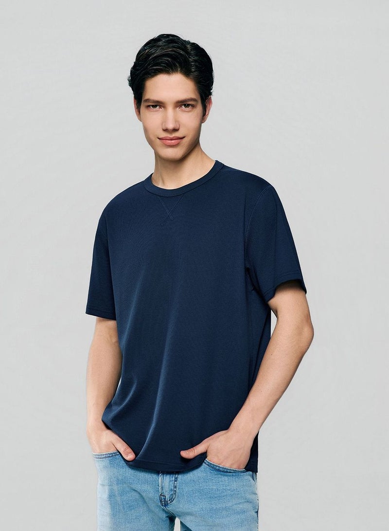 GIORDANO Men’s Regular Fit Stretch Waffle Tee - Image 1