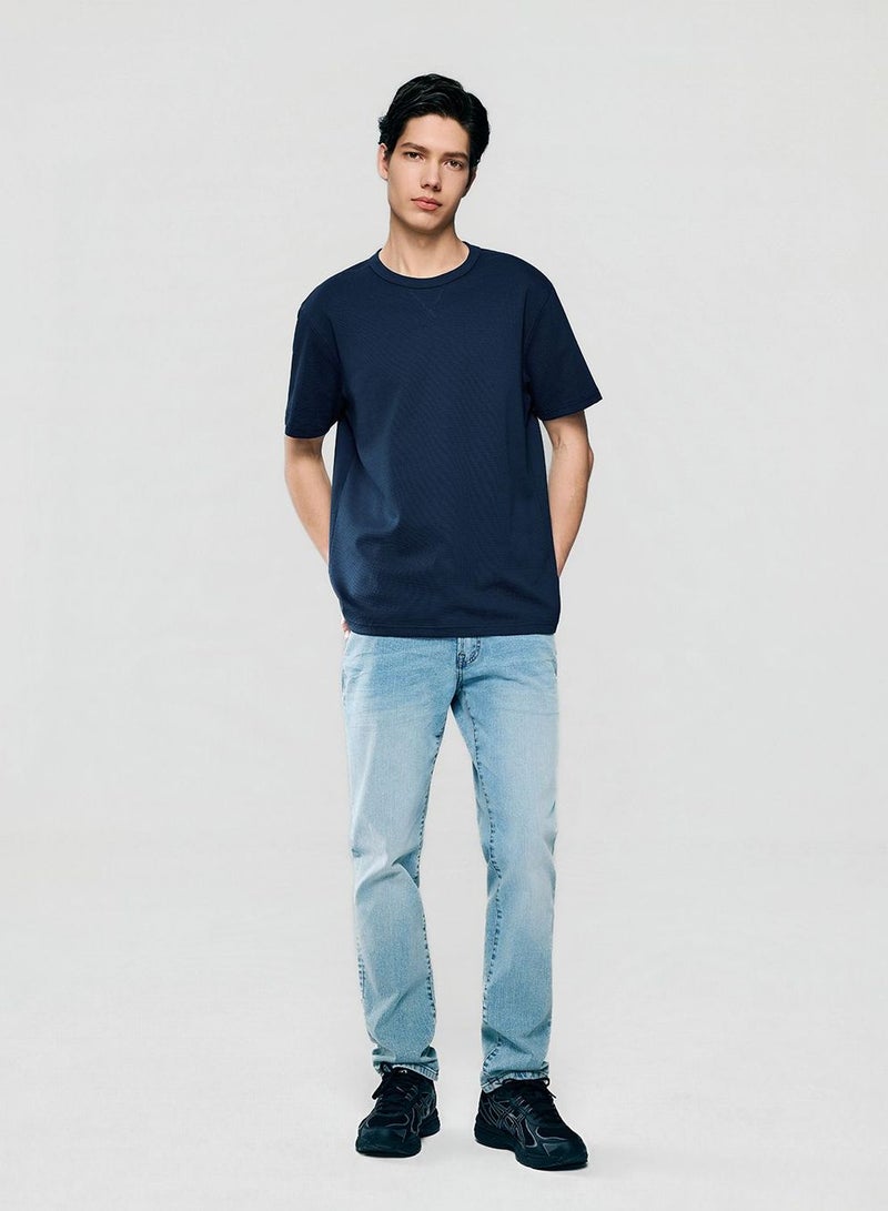 GIORDANO Men’s Regular Fit Stretch Waffle Tee - Image 2