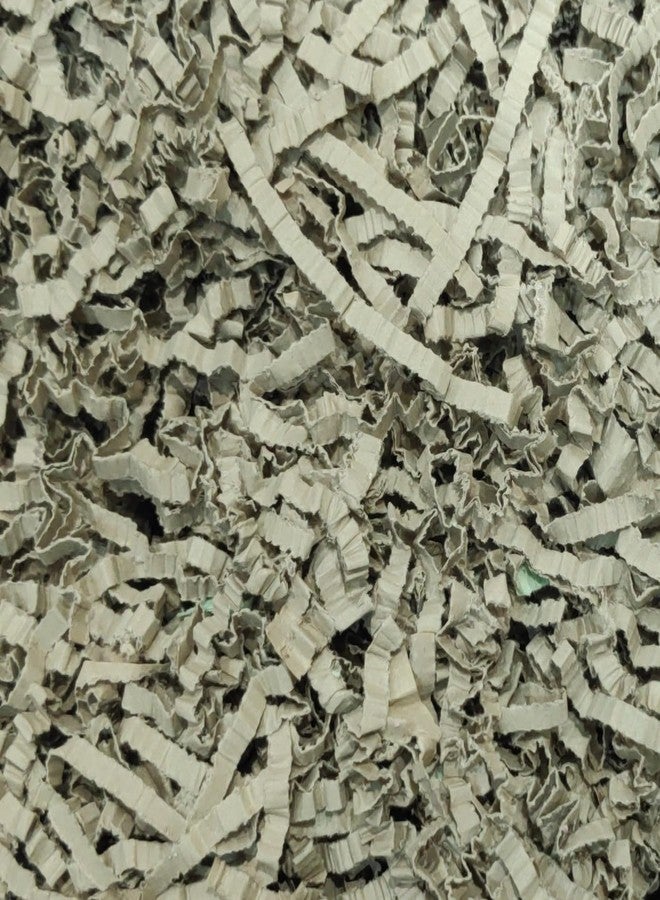 قصاصات ورقية مجعدة على شكل عشب من JK Gold/Crinkled Shredded Paper Confetti for Hamper, Sl withket fill, Gift, Box Packing/Zeen, Craft, DIY Use/Raffia Crinkle Paper Strips (5 Pack (@139/- each), Grey) - Image 1