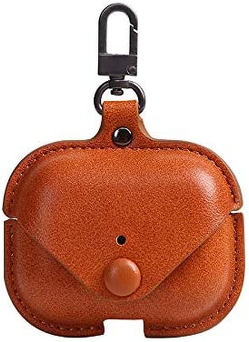Rabos - Leather Protective Case Skin Cover with Keychain and Lock for Apple Airpods 3 Case Women Men brown - Image 1