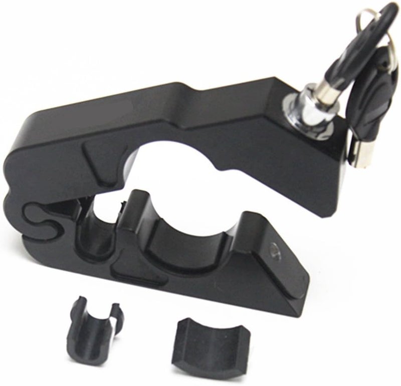 E-Bro Motorcycle Handlebar Grip Brake Lever Lock - Anti Theft Security Lock (Black) - Image 1