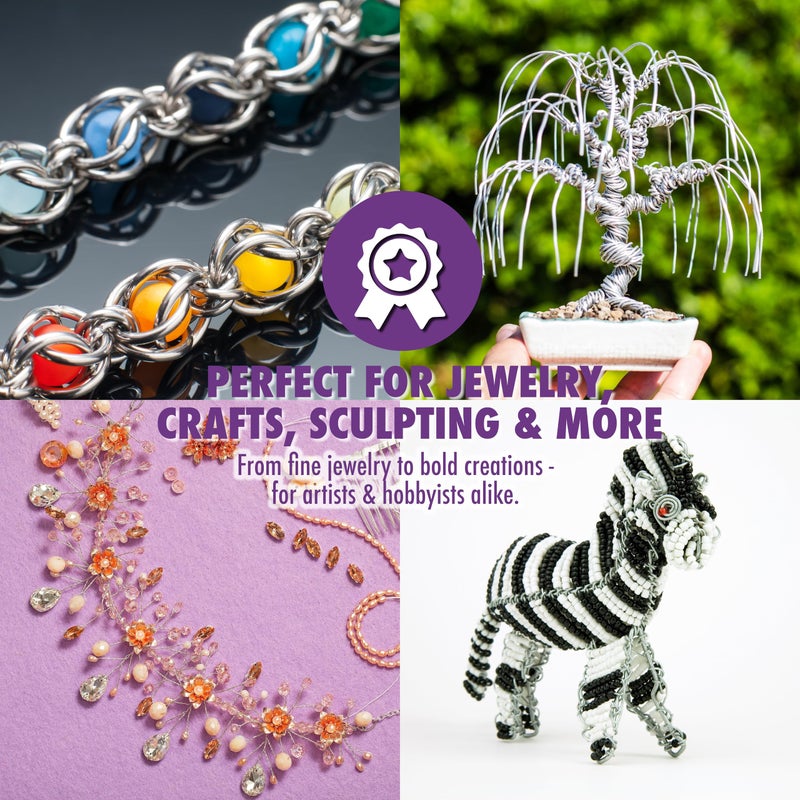 Artistic Wire سلك فني، سلك حرفة من الفولاذ المقاوم للصدأ بقطر 22، 8 ياردة - Image 4