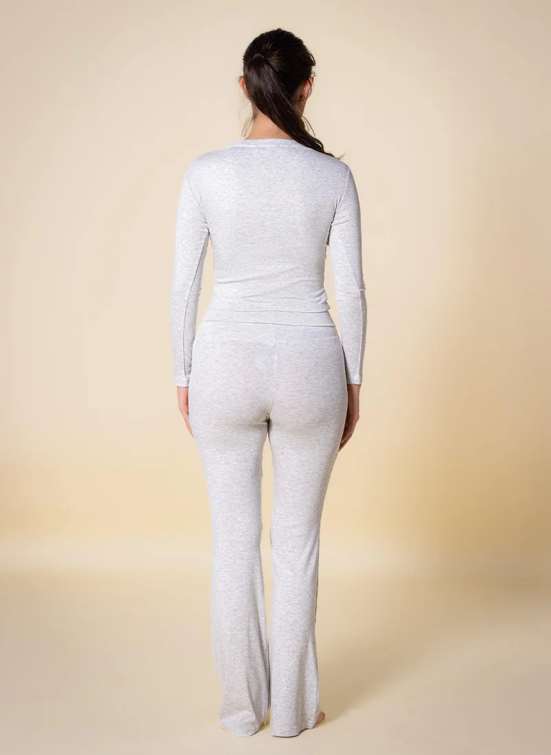 Shapes Grey SOFT COTTON LONG SLEEVE SET for Women | Best Price UAE