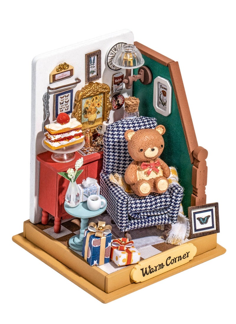 Robotime Rolife Holiday Lining Room DS028 3D Wooden Puzzle DIY Miniature Furniture Dollhouse Kit Unique Home Decor Birthday Gifts for Teens or Adults  - Image 1