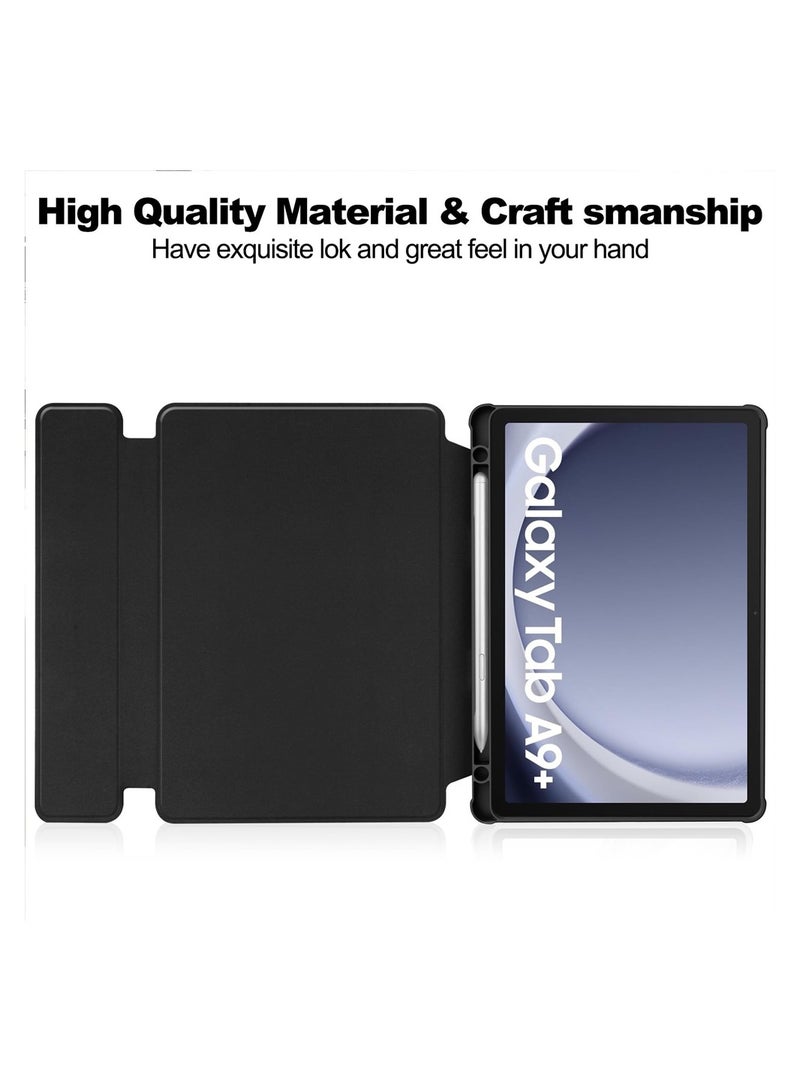 KASTWAVE Case for Samsung Galaxy Tab A9 Plus 11Inch 2023 Release Model (SM-X210/X216/218) +Pen Slot, 360 ° Rotation TPU Cover Smart Slim Tablet Cover With Auto Wake/Sleep for SM A9 Plus Cover - Image 4