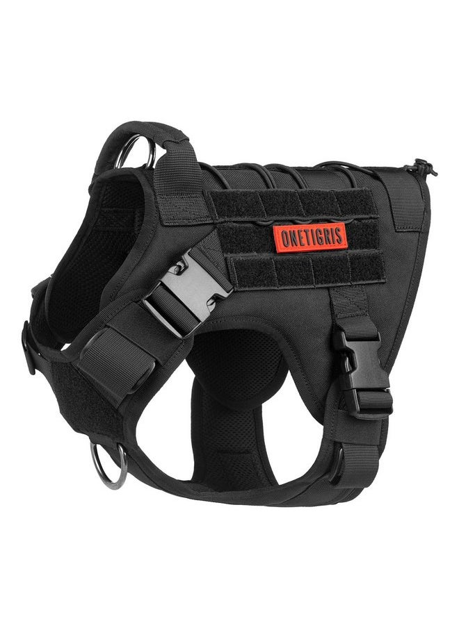 OneTigris - OneTigris Tactical Dog Harness Vest,No-Pull Service Dog Vest with Hook & Loop Panels,Adjustable Dog Vest Harness for Walking Hiking Training(Black,XS) - Image 1