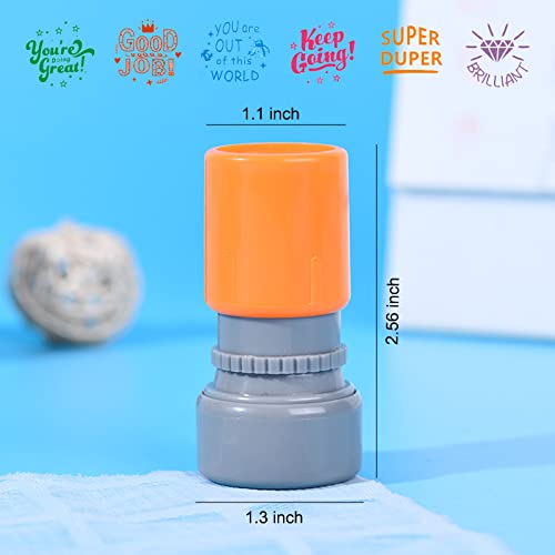 WAFJAMF Pack of 6 Sorted Teacher Stamp Teachers Self-Inking Rubber Stamps Teacher Review Photosensitive Stamps Behavior Stamps for Education Good Job-6pcs - Image 3
