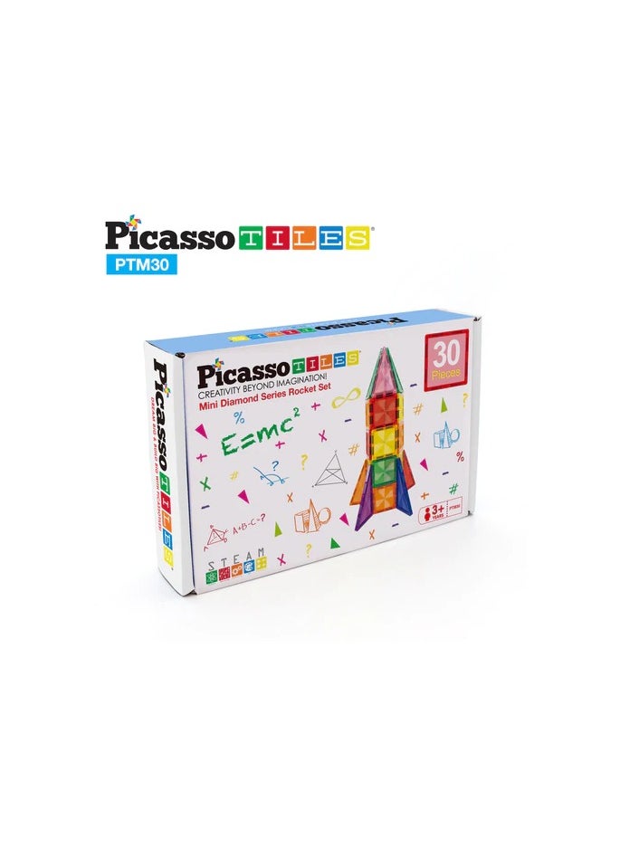 PicassoTiles - Picasso Magnetic Mini Diamond Rocket 30-Pieces | Building Blocks | Educational Toy Set | Construction Building Kit for Child Brain Development - Image 1