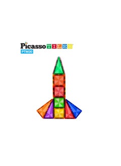 PicassoTiles Picasso Magnetic Mini Diamond Rocket 30-Pieces | Building Blocks | Educational Toy Set | Construction Building Kit for Child Brain Development  - Image 3