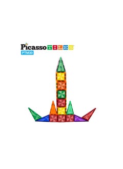 PicassoTiles Picasso Magnetic Mini Diamond Rocket 30-Pieces | Building Blocks | Educational Toy Set | Construction Building Kit for Child Brain Development  - Image 5