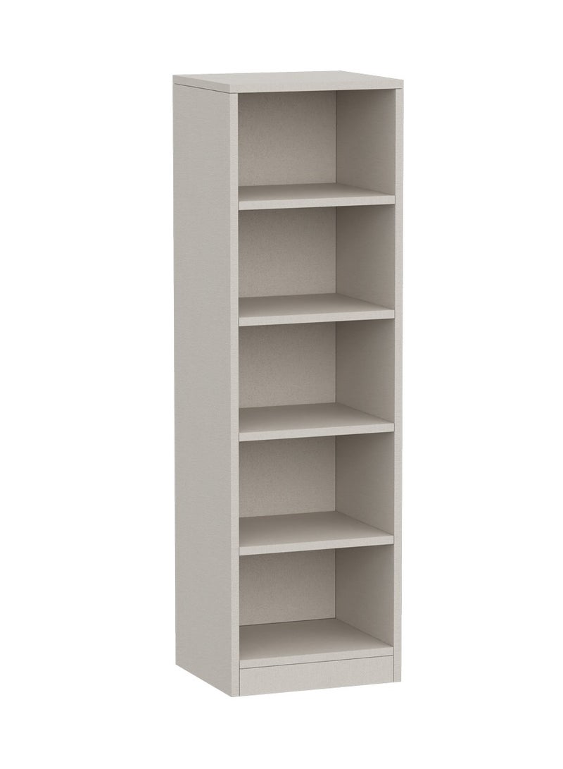 Mahmayi Mahmayi Wooden Storage Display Shelves 5-Tier Freestanding, Top Shelf for Decoration Ideal for Storing and Displaying your possessions - Light Grey - Image 1